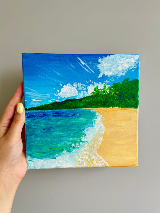 Tropical ocean mini canvas painting